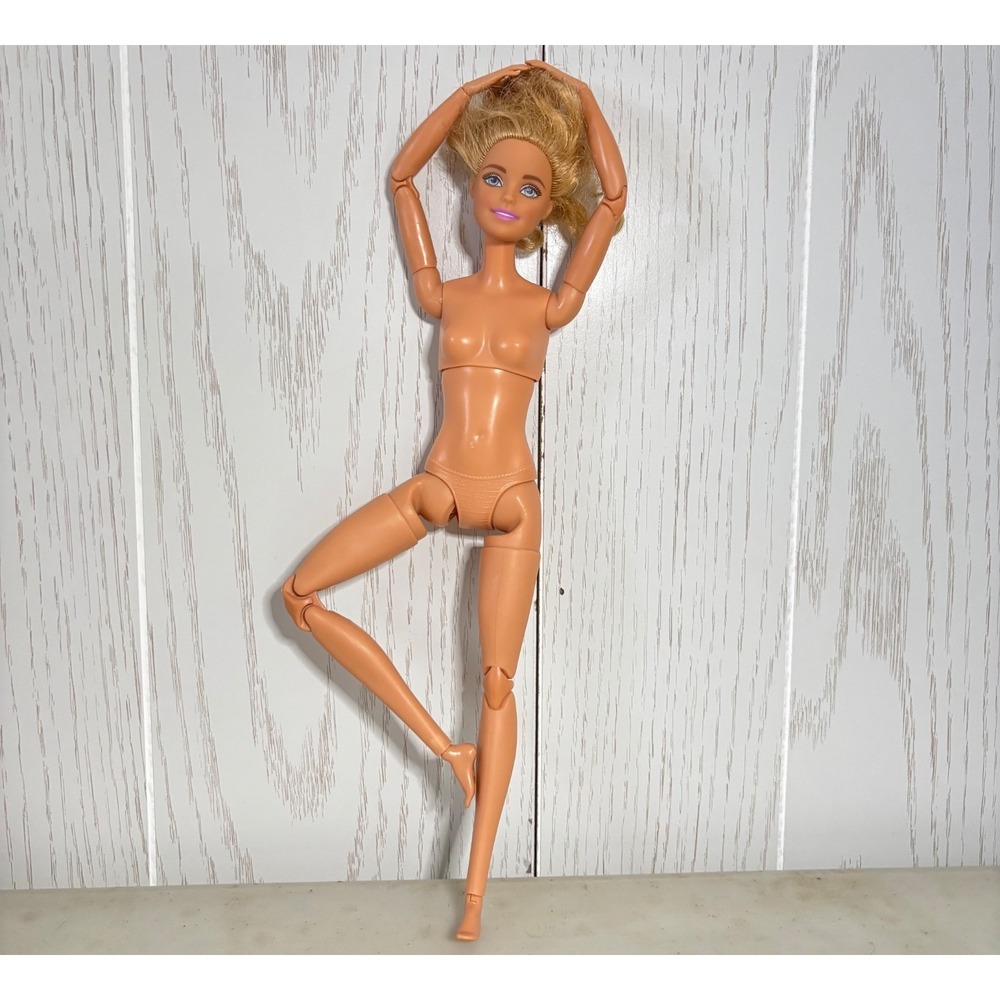 BARBIE Rhythmic GYMNAST Nude MADE TO MOVE DOLL For OOAK Blond BUN Smiling MILLIE